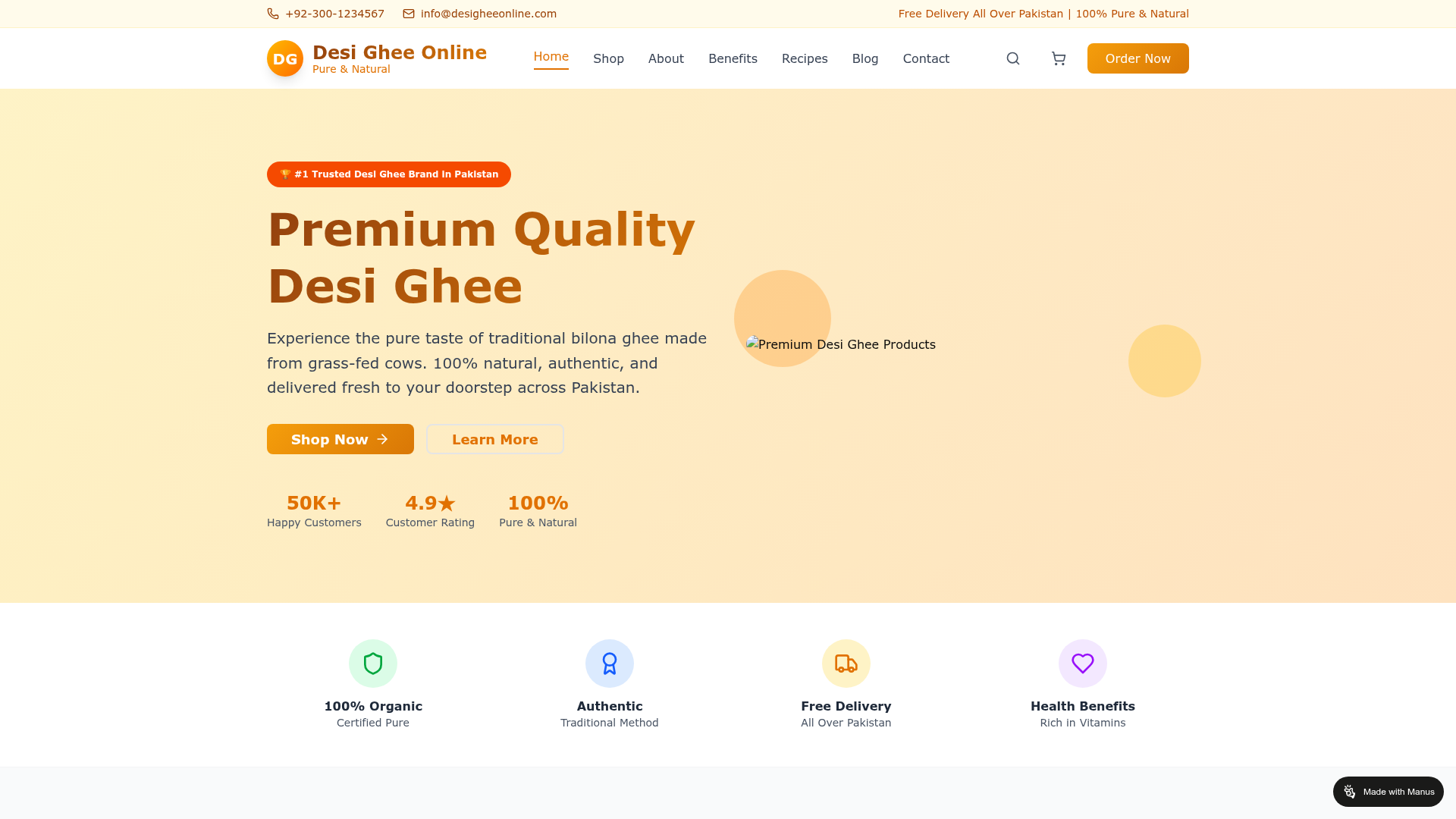Screenshot of Desi Ghee Online