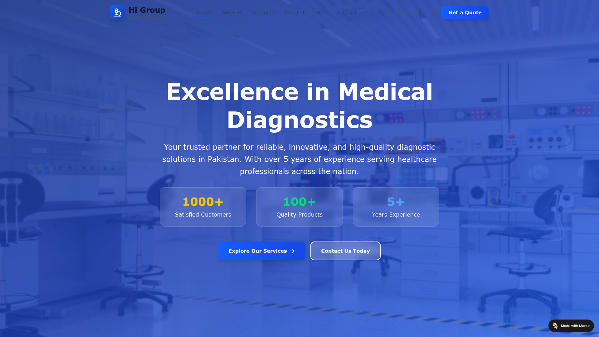 Screenshot of Hi Group Diagnostics